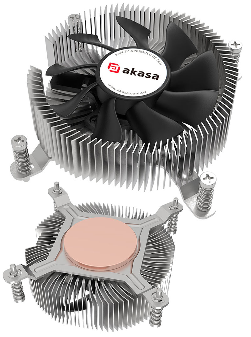 AKASA Low Profile heatsink/fan f. Intel socket LGA 1700/1851, 73W TDP (AK-CC6616HP01)